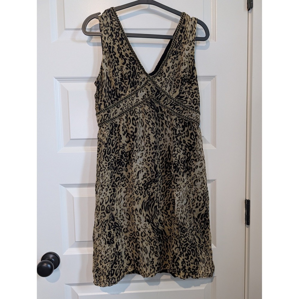 Boston Proper Muse Silk Leopard Print Dress
